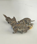 Bergmann - Austria Vienna Bronze Cat & Kittens Drinking Milk, BB, Cold‑Painted Bronze