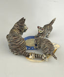 Bergmann - Austria Vienna Bronze Cat & Kittens Drinking Milk, BB, Cold‑Painted Bronze