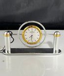 Christofle Paris - Quartz Desk Clock Chrome Gold Tone With Orginal Box & Papers, Not Tested