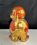 Neiman Marcus Exclusive Ceramic Dog Figurine Gold Whimsical Decor