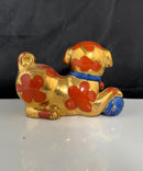 Neiman Marcus Exclusive Ceramic Dog Figurine Gold Whimsical Decor