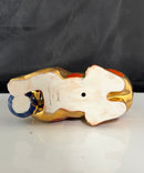 Neiman Marcus Exclusive Ceramic Dog Figurine Gold Whimsical Decor