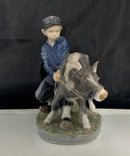 Royal Copenhagen - 772 Farm Boy w/ Calf Porcelain Figurine Denmark