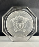 Rosenthal Versace Medusa Crystal Paperweight Plague Studio Line w/ Box & Papers