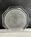 Rosenthal Versace Medusa Crystal Paperweight Plague Studio Line w/ Box & Papers