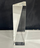 Large Faceted Optical Crystal Prism Tower Sculpture Paperweight Award Art Glass Decor