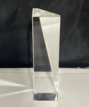 Large Faceted Optical Crystal Prism Tower Sculpture Paperweight Award Art Glass Decor