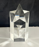 Large Optical Crystal Star Award Paperweight Sculpture Clear Faceted Display Decor