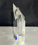 Large Optical Crystal Star Award Paperweight Sculpture Clear Faceted Display Decor