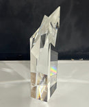 Large Optical Crystal Star Award Paperweight Sculpture Clear Faceted Display Decor