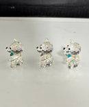Crystal World Birthstone Bears – February, April & May Crystal Figurines