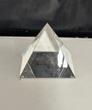 Geometric Mirrored Glass Pyramid Sculpture Prism Décor Modern Abstract
