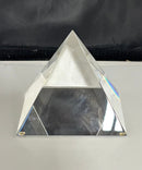 Geometric Mirrored Glass Pyramid Sculpture Prism Décor Modern Abstract