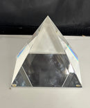 Geometric Mirrored Glass Pyramid Sculpture Prism Décor Modern Abstract