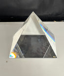Geometric Mirrored Glass Pyramid Sculpture Prism Décor Modern Abstract