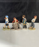 Norman Rockwell Museum Figurine Lot of 4, Back to School, Love Letter, Teacher's Pet, Redhead