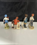 Norman Rockwell Museum Figurine Lot of 4, Back to School, Love Letter, Teacher's Pet, Redhead