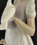 Lladro 7611 Summer Stroll Girl w/ Bird Cat Umbrella Figurine, Broken Wrist