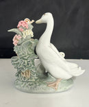 Lladro 1439 How Do You Do Goose Goslings Snail Figurine, Floral Damage