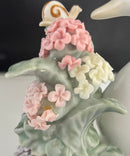 Lladro 1439 How Do You Do Goose Goslings Snail Figurine, Floral Damage