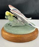 Lladro 7911 A Moment’s Rest – Butterfly Porcelain Sculpture w/ Base & Box – As Is Leaf Damage