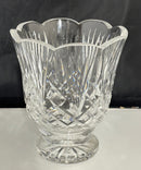 Waterford Crystal Footed Vase Scalloped Rim Cut Crystal Ireland 7" Heavy