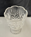 Waterford Crystal Footed Vase Scalloped Rim Cut Crystal Ireland 7" Heavy