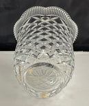 Marquis By Waterford Basketweave Vase Scalloped Rim Diamond Cut Clear Crystal 11"