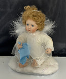Ashton Drake Silver Lining Porcelain Angel Doll Wings, Pillow, Original Packaging