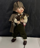 Edwin M. Knowles Little Sherlock Porcelain Doll Born to be Famous w/ Box, COA & Magnifying Glass