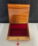 Vintage Italian Wood Musical Jewelry Box MAPSA Swiss Moment Floral Inlay Made In Italy
