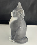 Royal Copenhagen Porcelain Gray & White Seated Cat Figurine