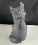 Royal Copenhagen Porcelain Gray & White Seated Cat Figurine