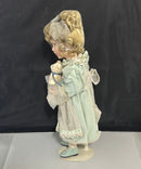 Ashton-Drake Ashleigh Porcelain Doll Sandy Freeman COA Box Teddy Bear Stand
