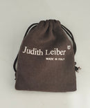 Judith Leiber Gold Tone Compact Mirror & Comb Travel Grooming Set Made Italy w/ Pouch