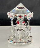 Crystal World Limited Edition Merry Go Round Carousel Crystal Figurine COA Box