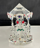Crystal World Limited Edition Merry Go Round Carousel Crystal Figurine COA Box