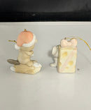 Precious Moments Christmas Animal Figurines Lot of 7 Porcelain Collectibles