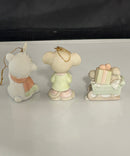 Precious Moments Christmas Animal Figurines Lot of 7 Porcelain Collectibles