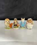 Beswick Beatrix Potter Figurines Lot of 4 Johnny Town Mouse Tom Kitten Old Mar Brown Mrs. Tiggy-Winkle