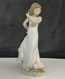 Lladro 6990 Bellflower Symbol of Gratitude Figurine w/ Box Head Crack Petal Chip