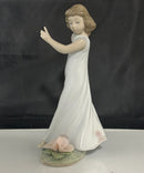Lladro 6990 Bellflower Symbol of Gratitude Figurine w/ Box Head Crack Petal Chip
