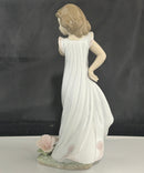 Lladro 6990 Bellflower Symbol of Gratitude Figurine w/ Box Head Crack Petal Chip