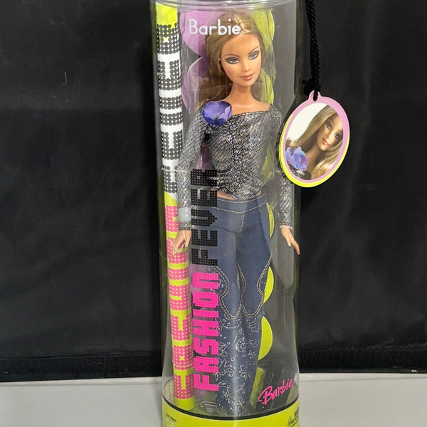 2004 Barbie Fashion Fever Barbie Doll H0867 NRFB Tube Package w/ Poste