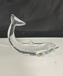 Baccarat Crystal Dolphin Paperweight Figurine France Dorsal Fin Chipped