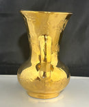 Vintage Pioneer Pottery USA 22K Gold Double‑Handle Vase Mid‑Century Ceramic