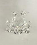 Swarovski Crystal Small Frog Retired Figurine Black Eyes Small Chips