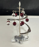 Swarovski Crystal Christmas Tree Retired Figurine Red Clear Ornaments Scuffed Metal