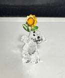 Swarovski Kris Bear Sunflower Retired Crystal Figurine Small Chips