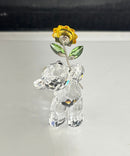 Swarovski Kris Bear Sunflower Retired Crystal Figurine Small Chips